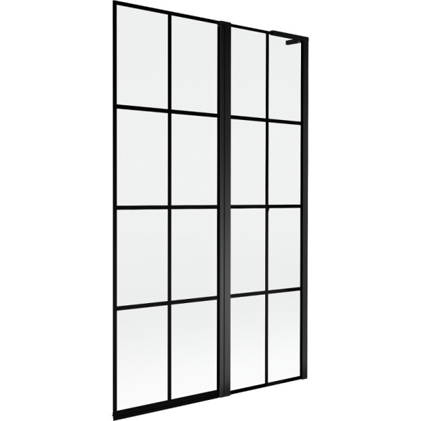 MEXEN/S - Mist L vaňová zástena 2-krídlová pravá 110 x 150, čierna kratka, čierna 8A9L-110-011-70-77-P
