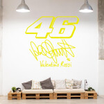 Veselá Stena Samolepka Valentino Rossi 46 Farba: modrá, Veľkosť: 60 x 56 cm