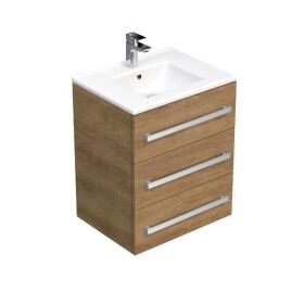 Kúpeľňová skrinka s umývadlom SAT Cube Way 60x76,5x46 cm dub Hickory CUBE46603DHMOD CUBE46603DHMOD