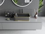 MEXEN - Catia umývadlo na dosku 48 x 37, čierna mat/zlatá vzor 21314879