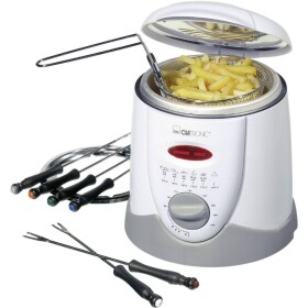 Clatronic FFR 2916 biela / Fritovací hrniec a fondue / 900 W / 1 l / 6 vidličiek (FFR 2916)