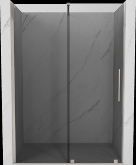 MEXEN/S - Velár posuvné sprchové dvere 130, grafit, nikel kartáčovaný 871-130-000-41-97