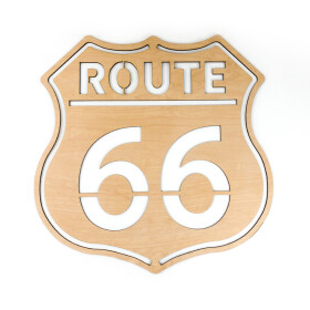 Veselá Stena Drevená nástenná dekorácia Route 66