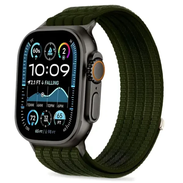 Tech-Protect Nylon Sport 44/45/46/49 mm tmavo zelená / Remienok / Apple Watch / nylonový športový