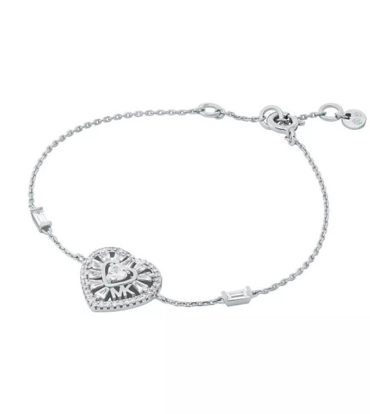 Michael Kors Romantický strieborný náramok so zirkónmi Love Kors MKC1690CZ040