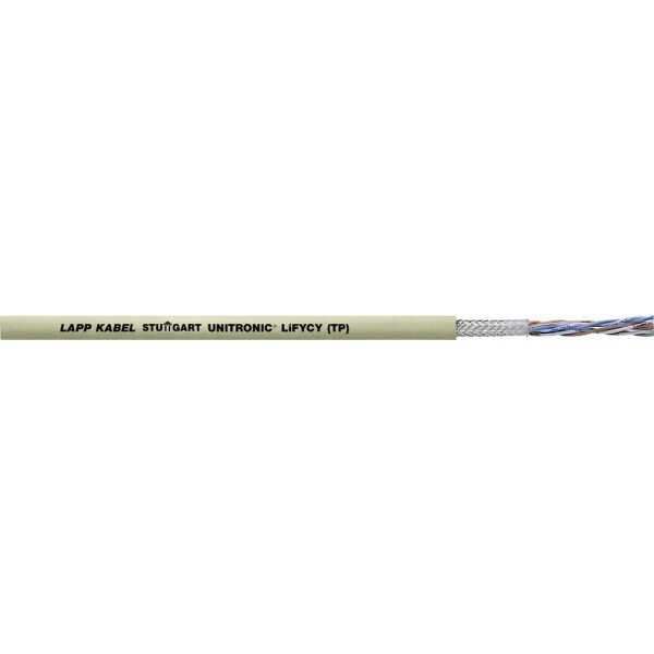 LAPP 34233/500 dátový kábel UNITRONIC® LiFYCY (TP) 8 x 2 x 0.08 mm² sivá 500 m; 34233/500