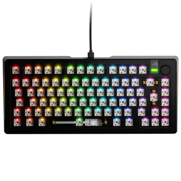 Glorious GMMK 3 Pre 75% barebone ISO čierna / herná 75% TKL / USB-C / bez spínačov / ISO layout / RGB / 1.4m (GLO-KB-GMMK3-PRO-75-BB-W-BLK-ISO)