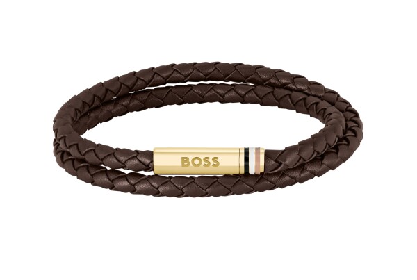 Hugo Boss Dvojitý kožený náramok Ares 1580670 17,5 cm
