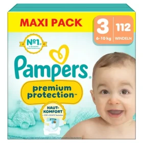 Pampers Premium Protection Midi 6-10 kg (112 ks) / plienkové nohavičky / veľkosť 3 (6-10 kg) (8700216664585)