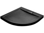 BESCO - Set kút ZARYA BLACK + vanička AXIM STONE EFFECT - FARBA rámu - Čierna, Rozmer A - 80 cm, Rozmer B - 80 cm, Výplň - Číre bezpečnostné sklo - 5 mm BCZBAXS80190
