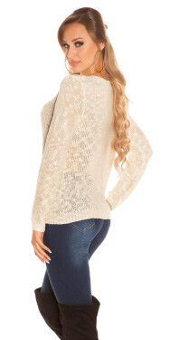 Trendy knit sweater with zips Einheitsgroesse