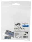 LogiLink AU0043 modrá / Blokovač USB portov / 4X zámok + kľúč / USB Typ-A (AU0043)