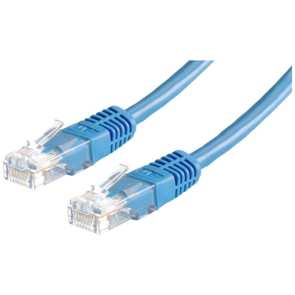 Value 21.99.1584 RJ45 sieťové káble, prepojovacie káble CAT 6 U/UTP 10.00 m modrá netienený 1 ks; 21.99.1584