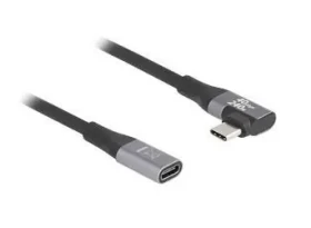 DeLock USB4 20 Gbps čierna / Predlžovací kábel / USB-C / 2 m / pravouhlý / USB PD 240 W (81148)