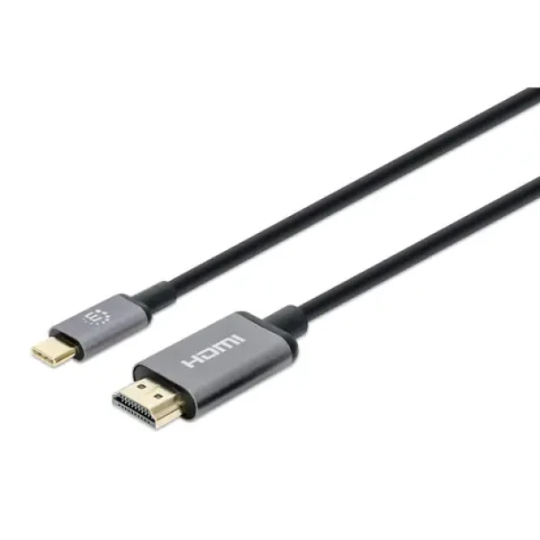 Manhattan adaptérový kábel USB-C na HDMI 4K 60Hz čierny / Kábel / USB-C - HDMI / 3840 x 2160 px / 60 Hz / 1 m (153591)