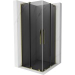 MEXEN/S - Velar L Duo sprchovací kút, posuvné dvere 100 x 100, grafit, zlato 871-100-100-02-43-50