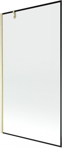 MEXEN/S - Next vaňová zástena FIX 100 x 150, čierna vzor, zlatá kartáčovaná 895-100-000-00-70-55