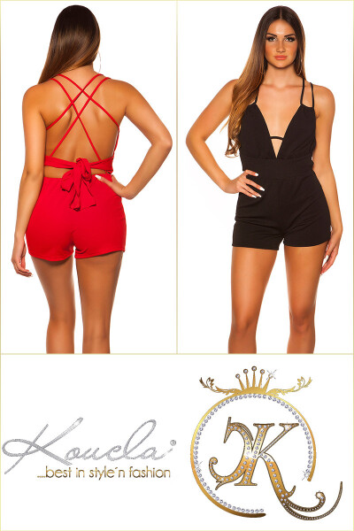 Sexy KouCla straps playsuit with bow Einheitsgroesse