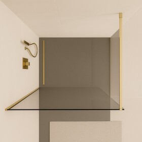H K - PURE WALL F1 40 Sprchová zástena WALK IN 40x200, 8 mm sklo, zlatá PUREWALLF140/GOLD