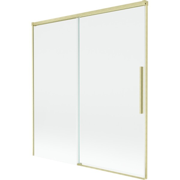 MEXEN/S - Rox vaňová zástena 2-krídlová posuvná 150 x 150, transparent, zlatá kartáčovaná 8C9-150-001-55-00