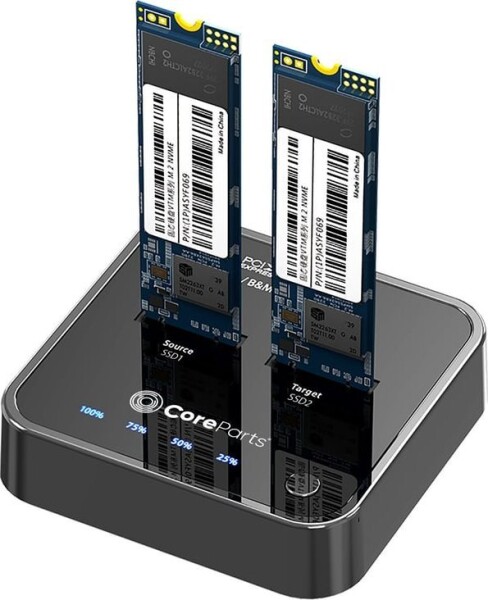 CoreParts MS-CLONER-NVME stacja dokująca do disków twardych USB 3.2 Gen 2 (3.1 Gen 2) Type-C Čierny