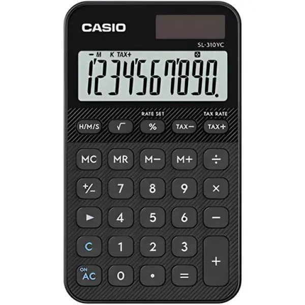 Casio SL 310 YC BK čierna / Kalkulačka / desaťmiestna / duálne napájanie (SL 310 YC BK)