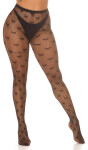 Dámske sieťované pančuchy "Hearts" SR3980 čierne - In-Stylefashion one size
