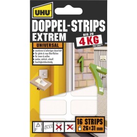 UHU 45450 45450 #####Doppelseitige Klebestrips UHU® biela (d x š) 31 mm x 26 mm 16 ks; 45450