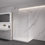 CERANO - Sprchová zástena Walk-in Onyx Cube Ľ/P - 8 mm - hranatá vzpera - zlatá, ryhované sklo - 110x200 CER-8050BD593