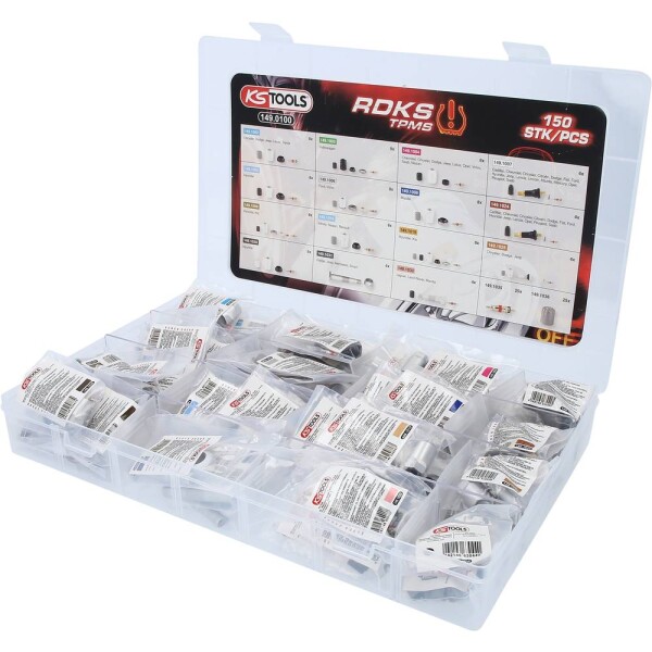 Servisný sortiment TPMS / TPMS pre systémy kontroly tlaku v pneumatikách, 150 ks KS Tools 149.0100; 149.0100