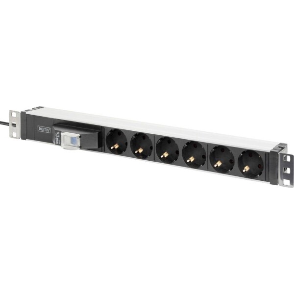 Digitus DN-95417 19 palca zásuvková lišta vhodná do skrine sieťových rozvodov 1 U zásuvka s ochranným kontaktom striebornočierná, strieborná, čierna; DN-95417