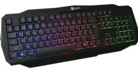 C-tech Arcus čierna / Herná klávesnica / membránová / RGB / USB-A / CZ/SK layout (8594125008994)