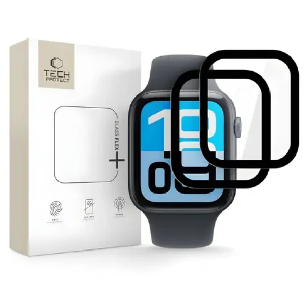 Tech-Protect Glass Flex+ Apple Watch 44mm čierna / Ochranné sklo / Hybridné / 2 ks