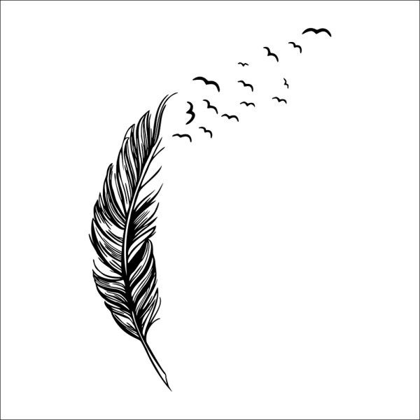 Veselá Stena Samolepka Stratené pierko - 2 farby Farba: Čierna pravá