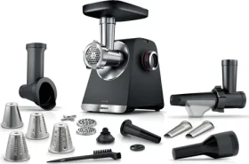 BOSCH MFWS660B strieborná / Mlynček na mäso / 2100 W / 3,5 kg za min / 2 rýchlosti / reverzný chod (MFWS660B)