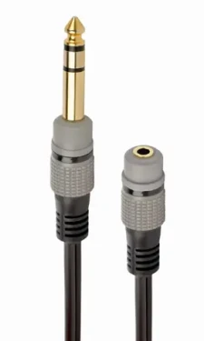 Gembird audio adaptér 6.35 mm M na 3.5 mm F / dĺžka 0.2m / pozlátený konektor / čierna (A-63M35F-0.2M)