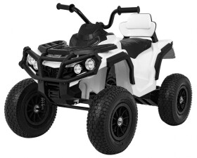 Mamido Elektrická štvorkolka ATV nafukovacie kolesá biela