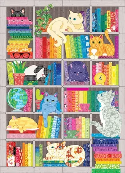 COBBLE HILL Puzzle Vyšívaná deka: Dúhové mačky