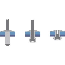 Bralo S1040004016 slepý nit (Ø x d) 4 mm x 16 mm ocel hliník 50 ks; S1040004016