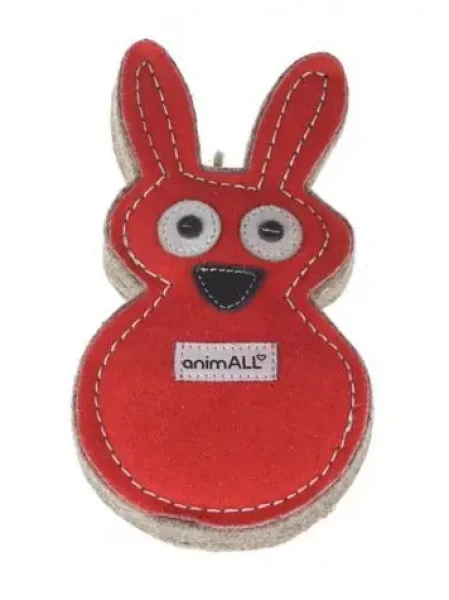 AnimALL Hračka Králik natural koža podložená plsťou 18x11 cm (110323)