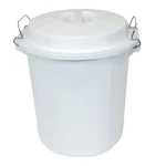 DENOX Industrial biela / Nádoba na odpad / 50 l / PE-HD plast / kovové spony