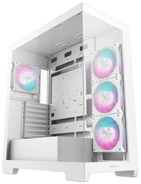 DEEPCOOL CG580 4F biela / PC skriňa / ATX / 4X 120mm ARGB / 2x USB-A 3.0 + 1x USB-C / bez zdroja / panoramatické sklo (R-CG580-WHADA4-G-1)