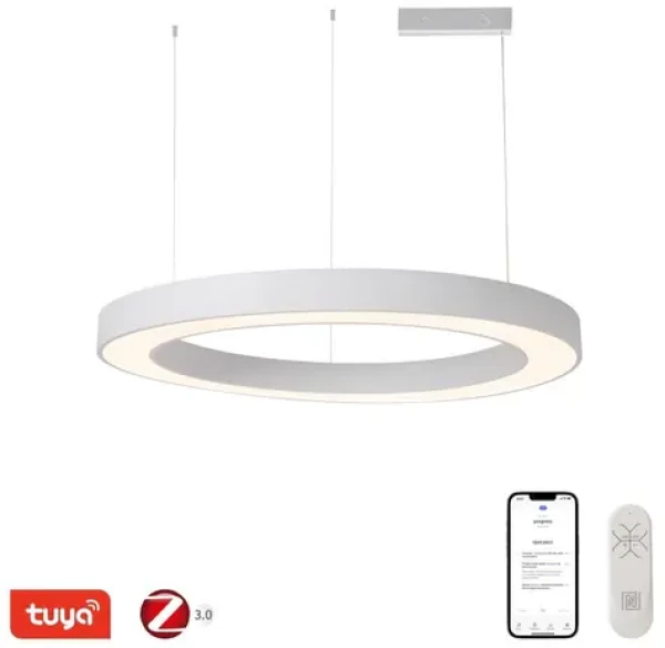 Immax NEO PASTEL SLIM biela / Závesné svietidlo / 95 cm / 68 W / Zigbee 3.0 / TUYA (07214L)