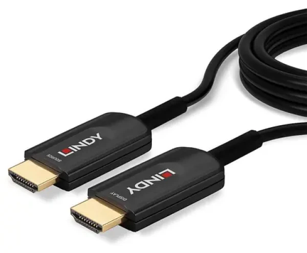 Lindy čierna / HDMI kábel / 20 m / HDMI 2.1 / 8K / optický hybrid / ARC (38382)