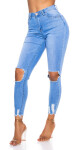 Sexy Skinny Ripped Jeans with Cut-Outs denimblue 32