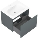 MEXEN/S - Orio kúpeľňová skrinka 60 cm s umývadlom Vela, 1 šuplík, grafit mat/biela mat 91A10-06047-1-BF66-W23M01