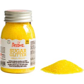 Dekorativný cukor 100 g žltý jemný - Decora - Decora