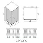 CERANO - Sprchovací kút Antelo Duo Ľ/P - 6 mm - chróm, transparentné sklo - 120x120x190 - otočný CER-8050BD160