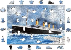 Wooden City Drevené puzzle Titanic 2v1 - 505 dielikov EKO