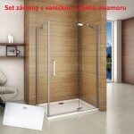 H K - Obdĺžnikový sprchovací kút AIRLINE 90x80 cm s jednokrídlovými dverami s pevnou stenou vrátane sprchovej vaničky z liateho mramoru SE-AIRLINE9080 / THOR-9080